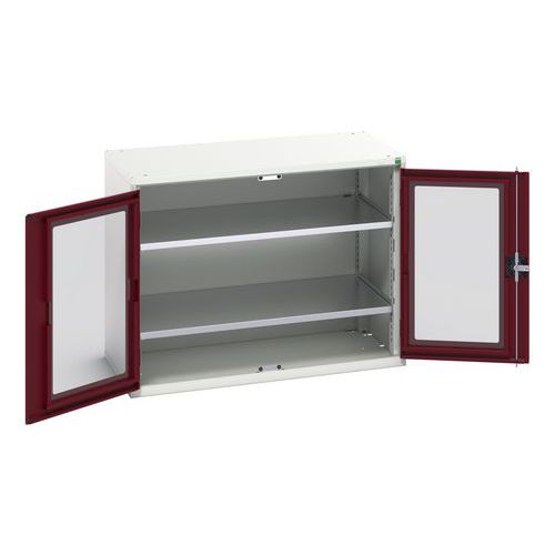 Hoge kast Verso 1050x550x800mm met raamdeur en 2 legborden - BOTT