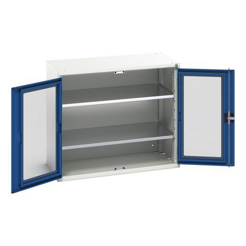 Hoge kast Verso 1050x550x900mm met raamdeur en 2 legborden - BOTT