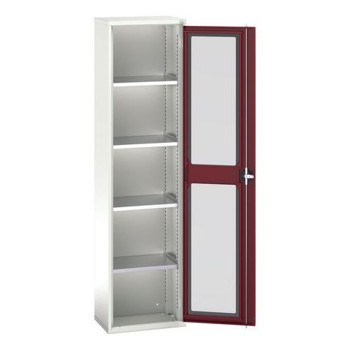 Kast Verso - transparante deuren - 4 legborden 525x350x2000 - Bott