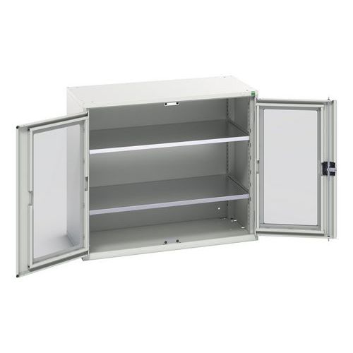 Hoge kast Verso 1050x550x900mm met raamdeur en 2 legborden - BOTT