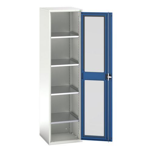Hoge kast Verso 525x550x2000mm met raamdeur en 4 legborden - BOTT