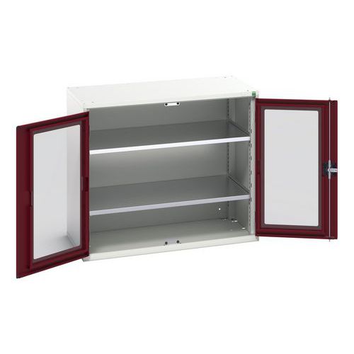 Hoge kast Verso 1050x550x900mm met raamdeur en 2 legborden - BOTT