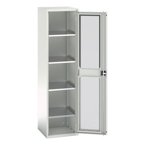 Hoge kast Verso 525x550x2000mm met raamdeur en 4 legborden - BOTT