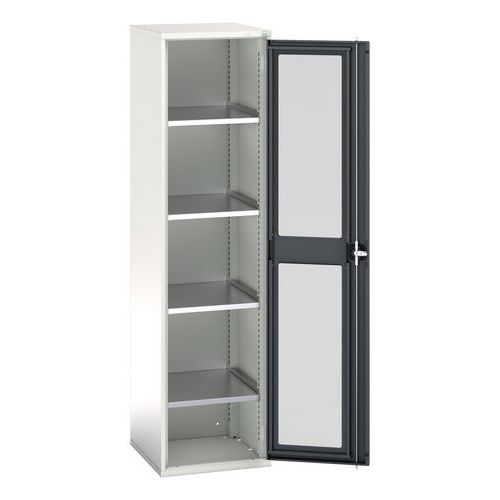 Hoge kast Verso 525x550x2000mm met raamdeur en 4 legborden - BOTT