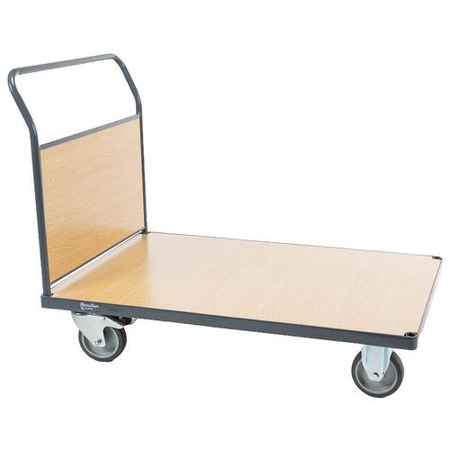 Plateauwagen vast houten duwbeugel - 400 tot 500 kg - Manutan Expert