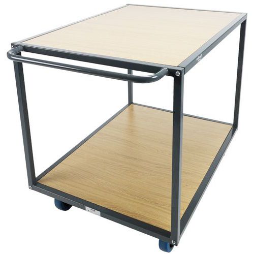 Transportwagen staal 2 houten plateau - 400 tot 500kg - Manutan Expert