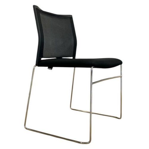 Gereviseerde ontvangst- en vergaderstoel - zwart