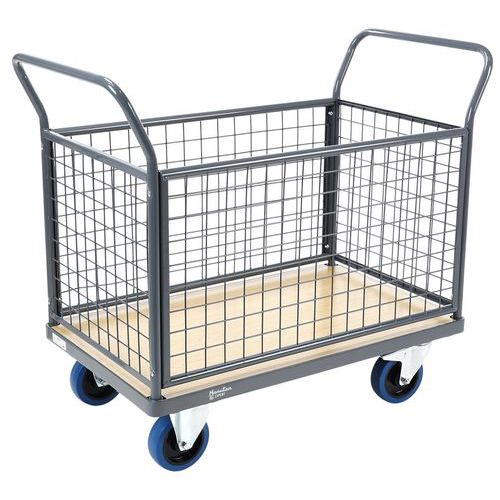 Rolcontainer met 4 gaaswanden - 400 tot 500 kg - Manutan Expert