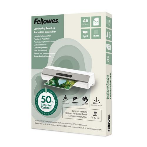 Lamineerhoezen LIGHT mat - Set van 100 - Fellowes