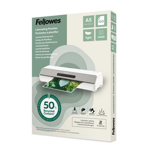 Lamineerhoezen LIGHT mat - Set van 100 - Fellowes