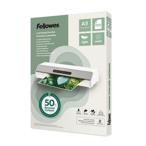 Lamineerhoezen LIGHT mat - Set van 100 - Fellowes