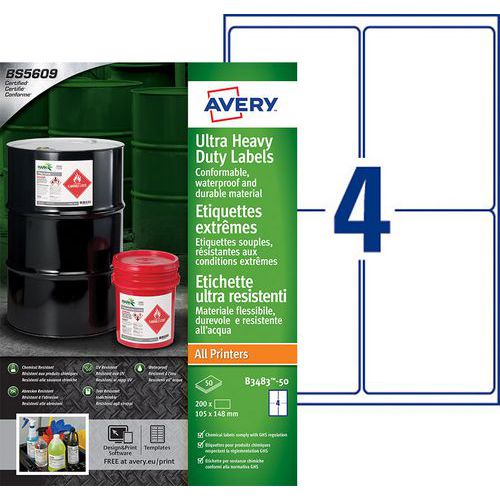 Printeretiket Ultra Heavy Duty polyethyleen - Voor alle printers