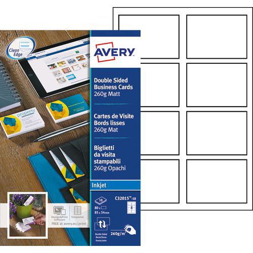 Visitekaartjes - Gladde randen