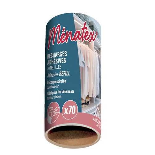 Navulling 70 vellen voor kledingroller - Ménatex