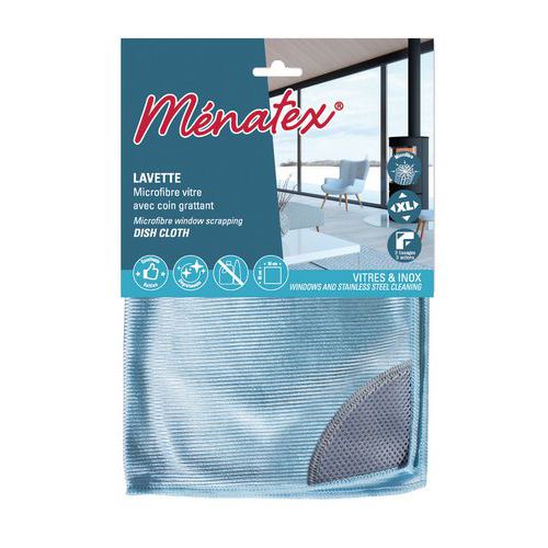Microvezeldoek voor ramen met schraaphoek - Ménatex