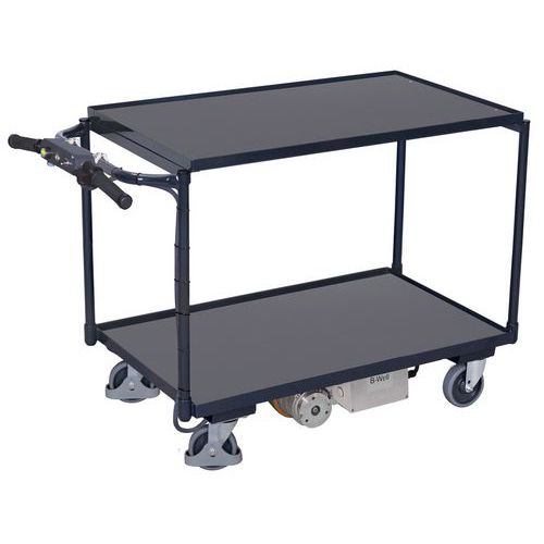Elektrische wagen B-Well - 2 legborden hout - 500 kg - Actiwork Elektrische wagen B-Well - 2 legborden hout - 500 kg - Actiwork