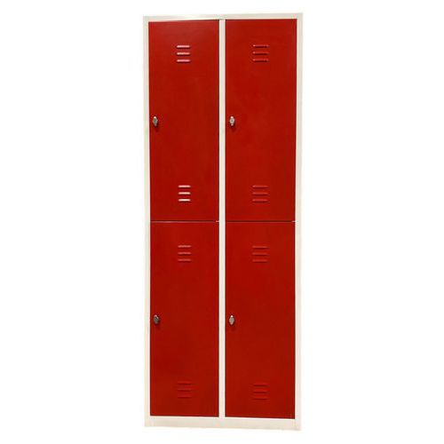 Garderobe 2 kolommen, 4 refurbished vakken - Rood