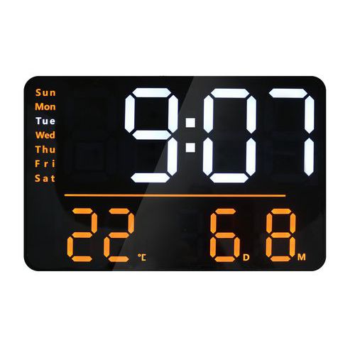 Wandklok Digital LED Numi zwart - Unilux