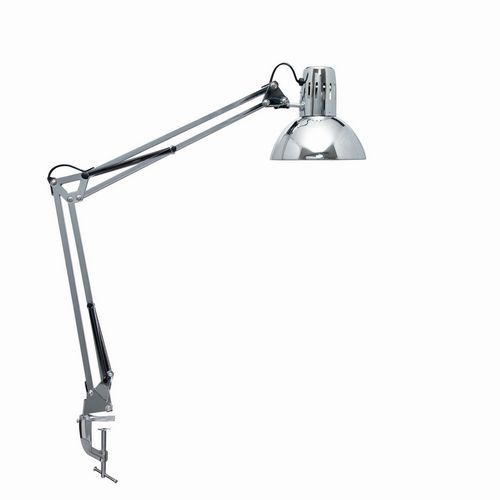 Bureaulamp MAULstudy E27 zonder lichtbron tafelklem zilver - Maul