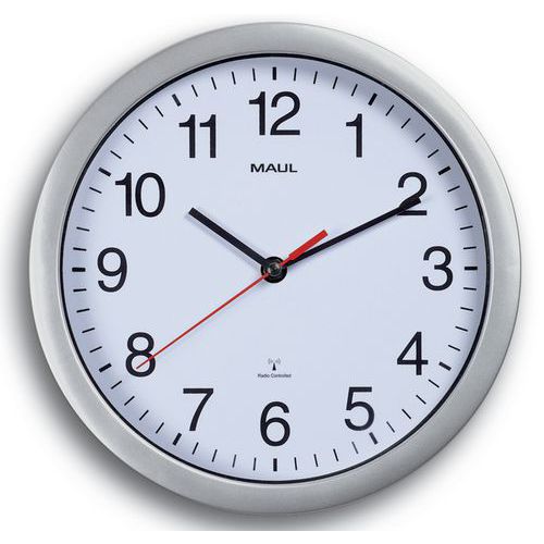 Wandklok MAULrun Ø 25.2 x 5 cm radiogestuurd kunststof - Maul