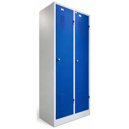 Refurbished garderobekast met één vak, 2 kolommen - blauw