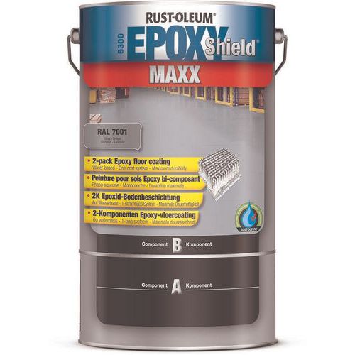 Vloercoating EpoxyShield Maxx Ral 7001 - 5 l - Rust Oleum