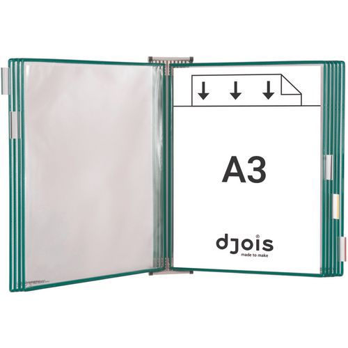 Draaibare wandhouder Tarifold - 10 hoezen voor A3-formaat