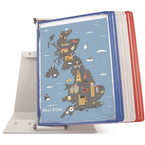 Lessenaar 10 hoezen voor A4-formaat in blauw wit rood - Tarifold