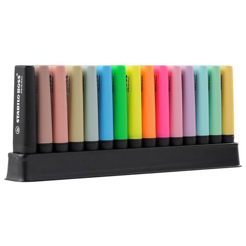 Kantoorset van assortiment van 15 markeerstiften Boss Original - Stabilo