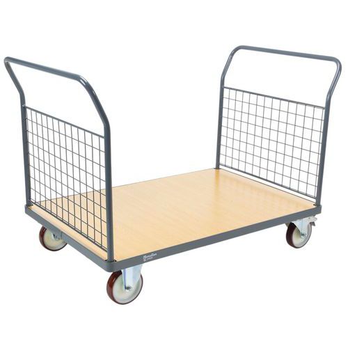 Platformwagen met gaaswand Draagvermogen 400 - 500 kg - Manutan Expert