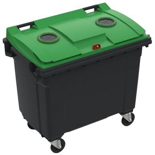 Mobiele container Plastic Omnium - speciaal deksel voor glas - 660 l