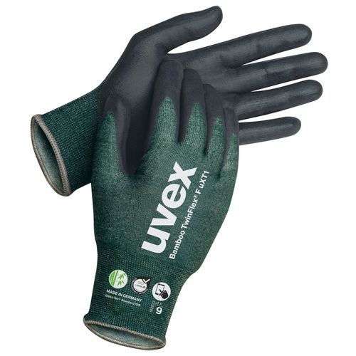 Handschoen snijbestendig niveau F bamboevezel TwinFlex UXT1 - Uvex
