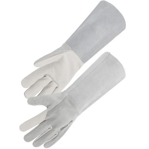 Lashandschoenen met handpalm in runderleer - Boord van crustleer 20 cm - Singer