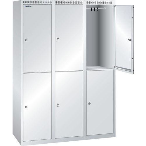Garderobekast 1200x500x1700mm 3x2 vakken - Lista