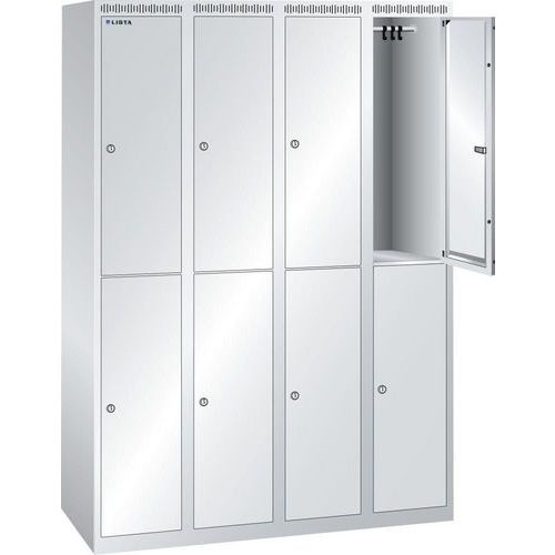 Garderobekast 1200x500x1700mm 4x2 vakken - Lista