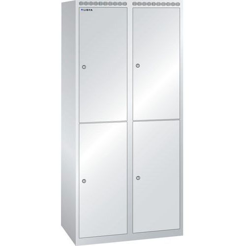 Garderobekast 800x500x1700mm 2x2 vakken - Lista