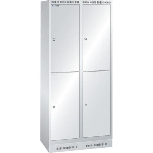 Garderobekast 800x500x1800mm 2x2 vakken - Lista