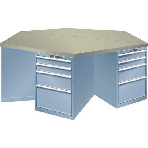 Werkbank zeshoekig 27x36E 2500x2165x840mm - Lista