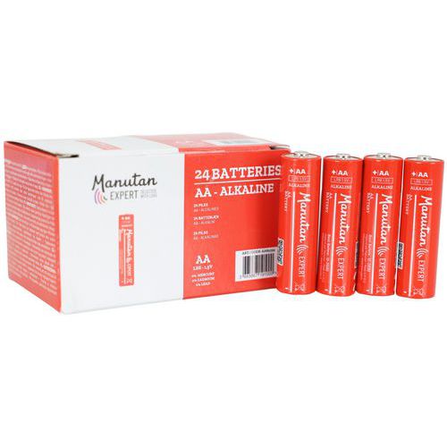 Alkalinebatterij AA/LR06 - set van 24 - Manutan Expert