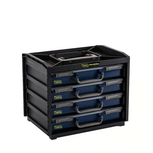 Transportkist voorzien van 4 koffers Assorter hoogte 55 - Raaco