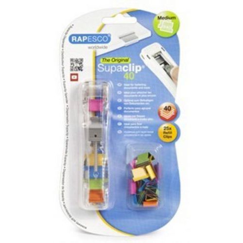Papierklem dispenser Supaclip 40 transparant 25 clip - Rapesco