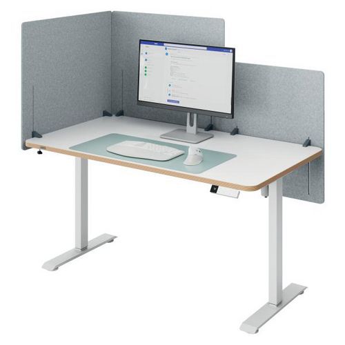 Bureau scheidingswand verstelbaar, grijs - Leitz