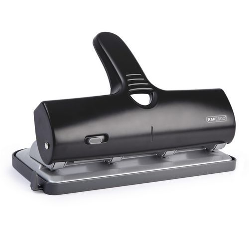 Witte, hoogwaardige aluminium perforator met 4 gaten voor 40 vellen - Rapesco