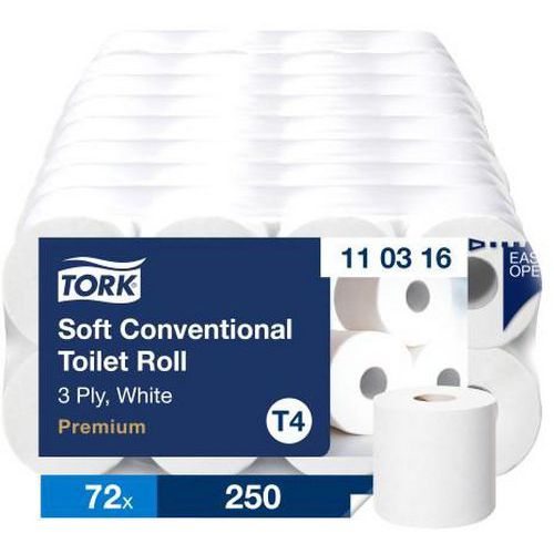 Toiletpapier Zacht Traditioneel Wit Premium 3 lagen T4 - Tork