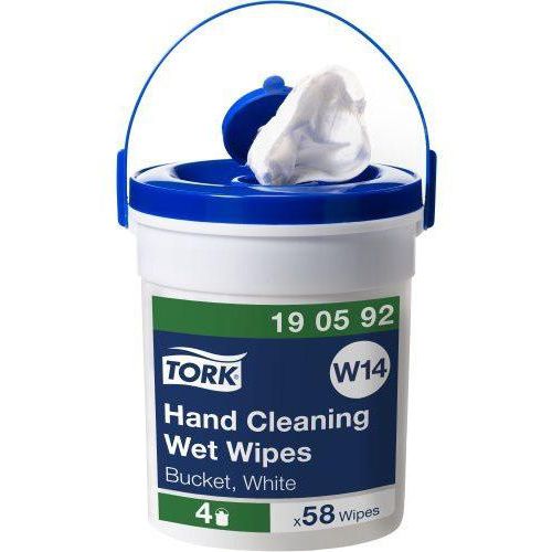 Hand Cleaning Vochtige Doek in Emmer Wit W14 - Tork