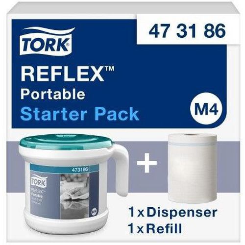 Startpakket Centerfeed Dispenser draagbaar met extra rol - M4 - Tork