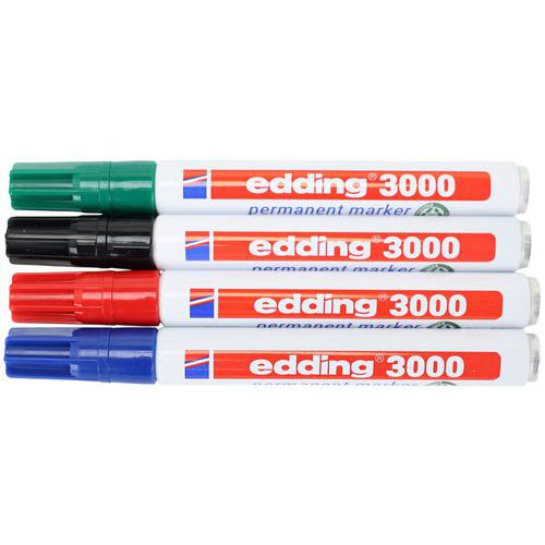 Permanente markeerstift Edding 3000 - Set van 4