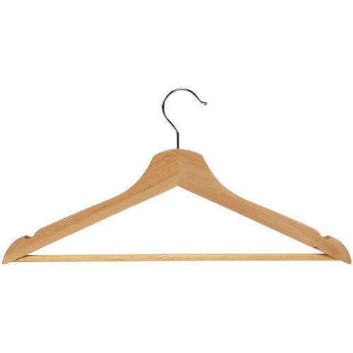 Kledinghanger met broeklat, natuurhout - Set van 25 - Vepabins