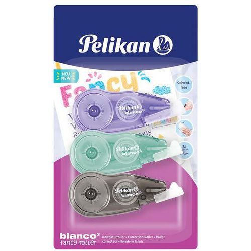 Correctieroller Blanco Fancy set van 3 - assorti - Pelikan