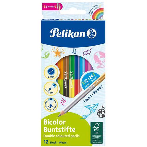 potlood tweekleurig - set van 12 - assorti - Pelikan